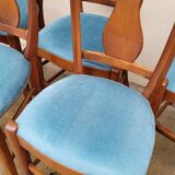 Set of 6 directoire style velvet chairs