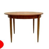 Vintage Scandinavian teak dining round table 60s