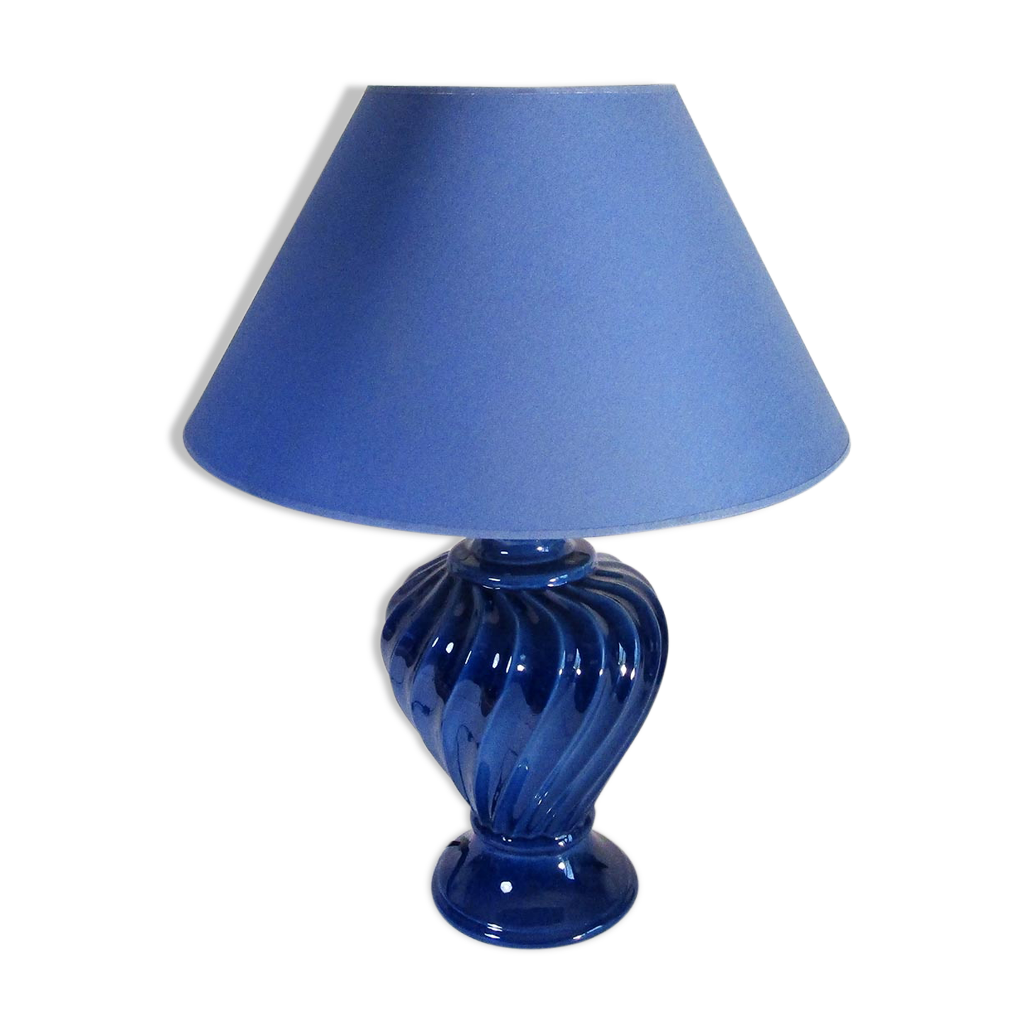 Blue ceramic lamp