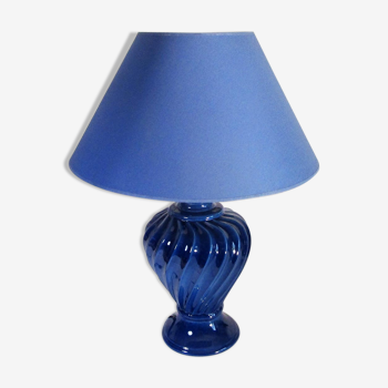 Lampe en céramique bleue