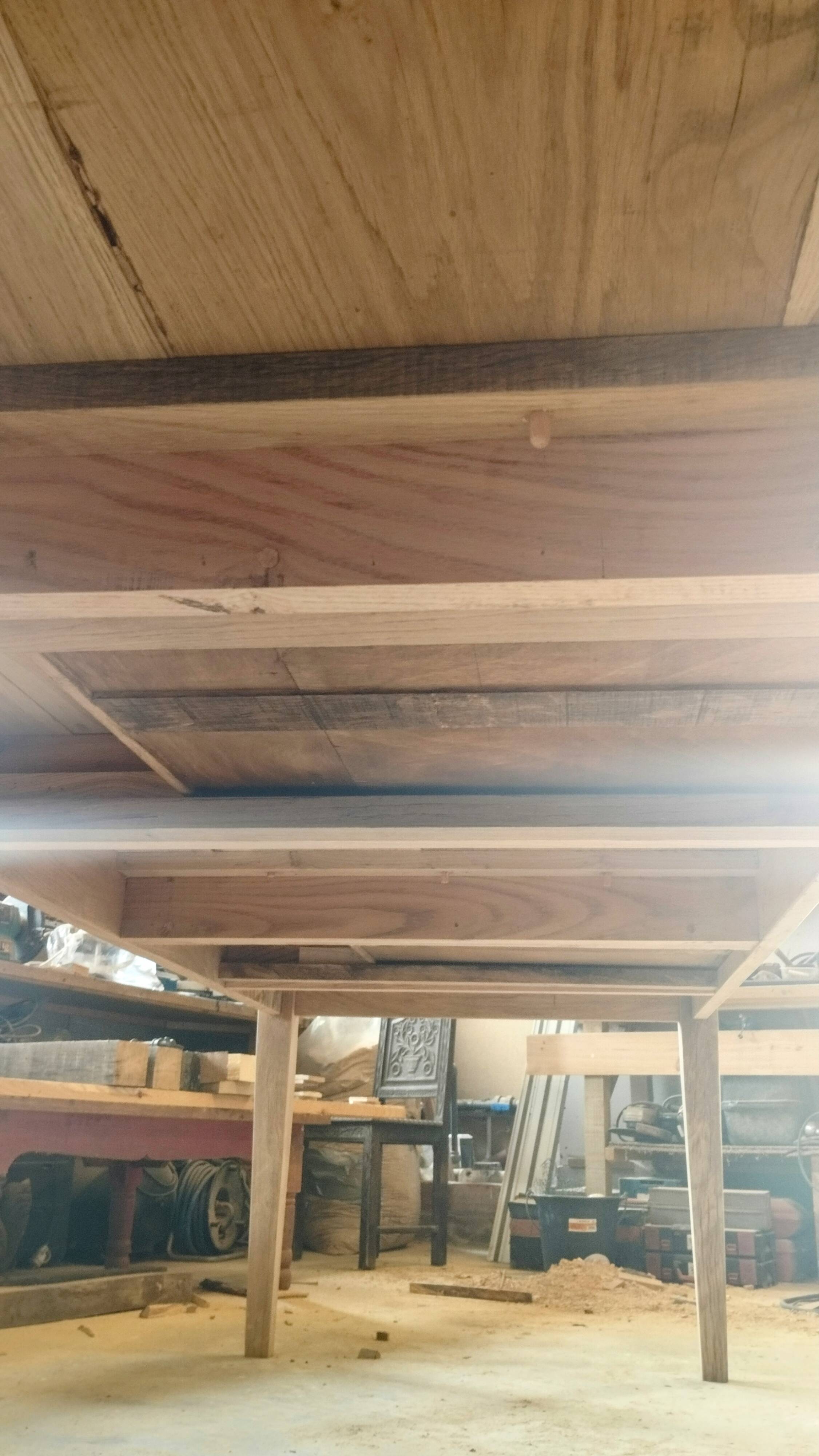 Large solid oak farmhouse table with two drawers 260 cm x 100 cm