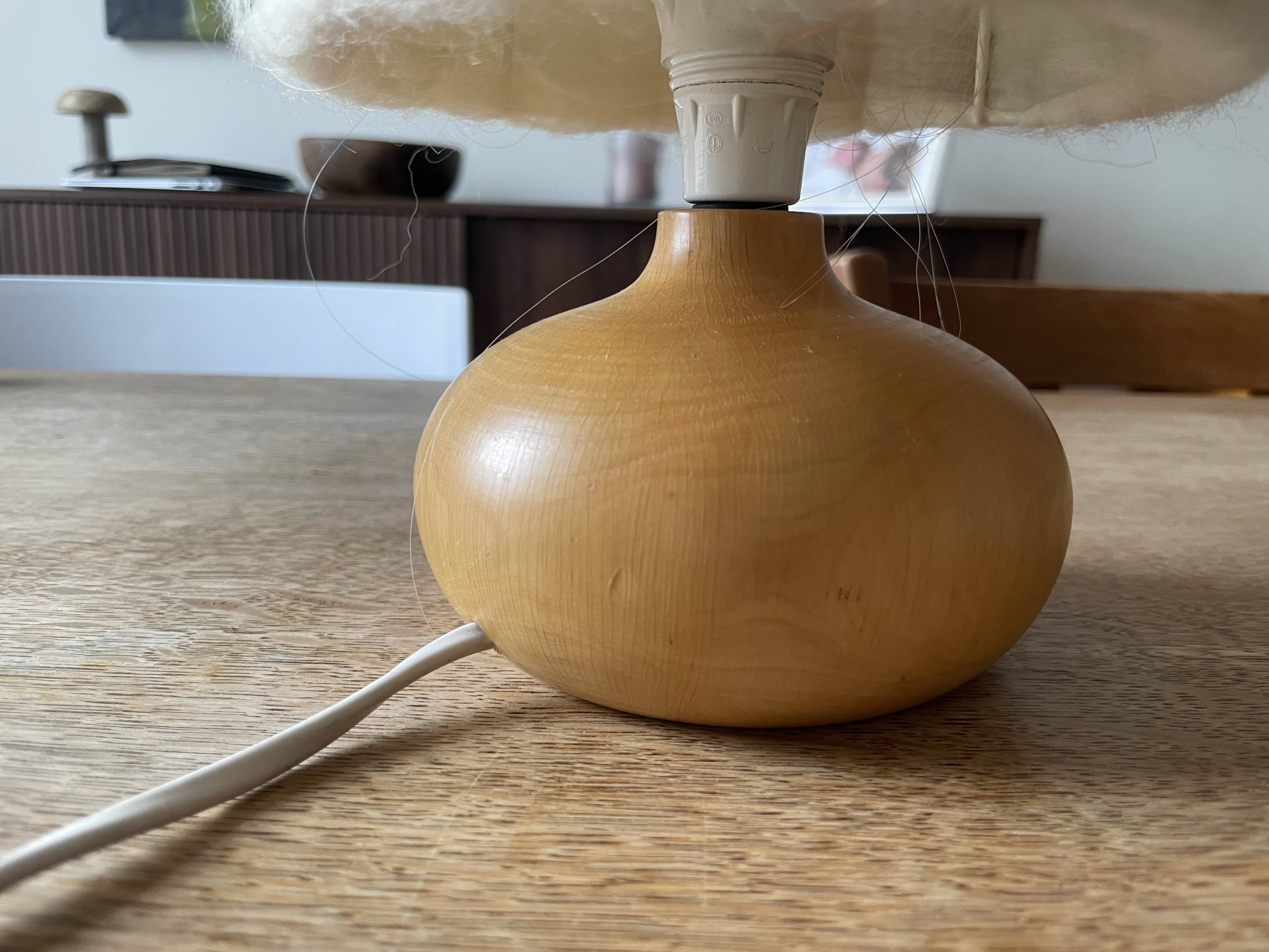 1970s wooden ball lamp