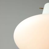 Mid-Century Italian Brass and Opaline Glass Pendant Lamp