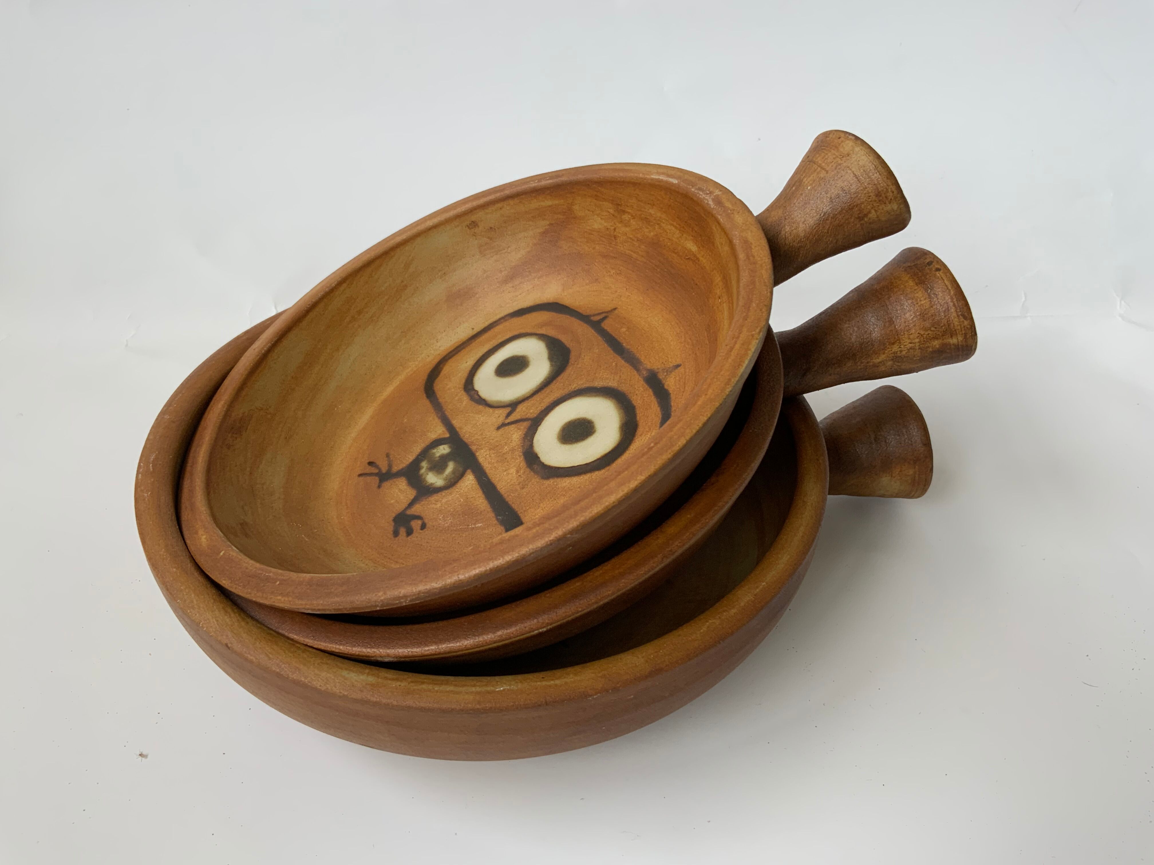 Set of 3 ramekins Pottery la Colombe