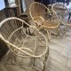 Set of 3 vintage rattan armchairs