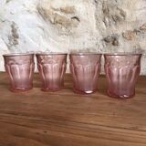 4 verres anciens vieux rose