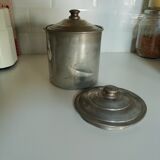 complete series of 6 metal jars with brass label