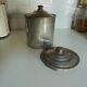 complete series of 6 metal jars with brass label