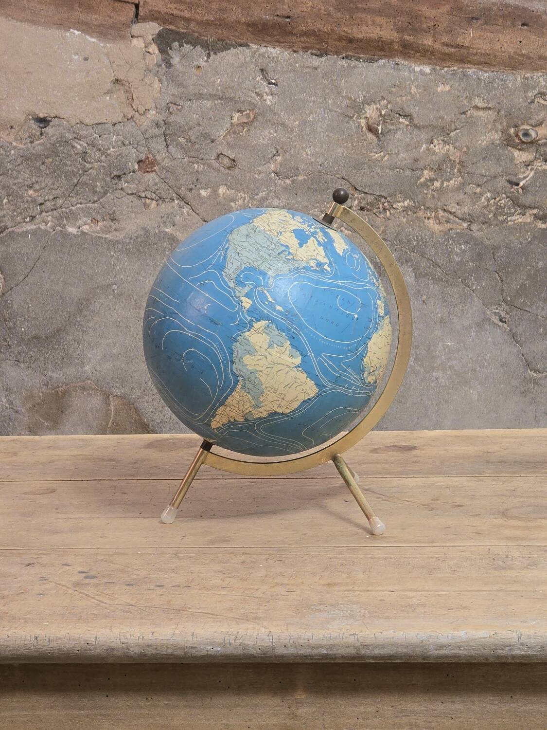 Tripod world map globe