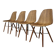 4 chairs in abs, wood and metal