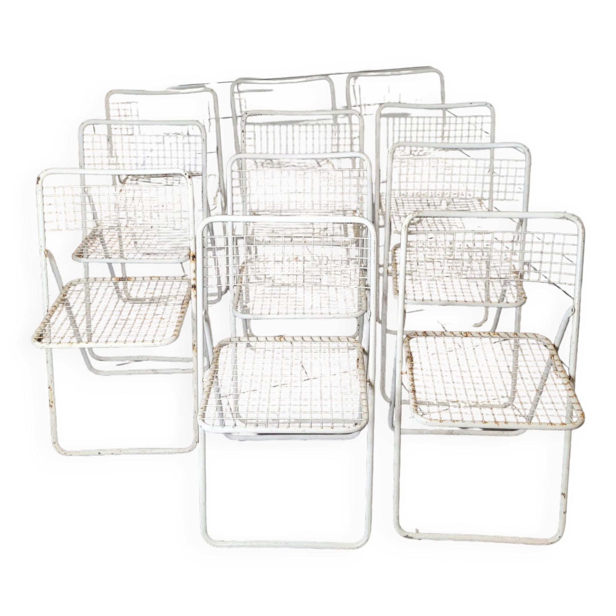 11 folding chairs, Ted Net by Niels Gammelgaard from the 70s
