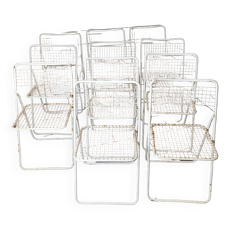 11 folding chairs, Ted Net by Niels Gammelgaard from the 70s