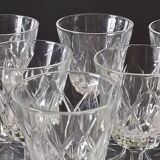 6 digestif glasses from the VMC crystal factory in Reims in good condition.