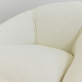 Mid century white boucle armchair 1950's