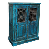 Armoire en bois ancien avec portes avec grille
