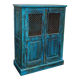 Old wooden cabinet with doors with grille