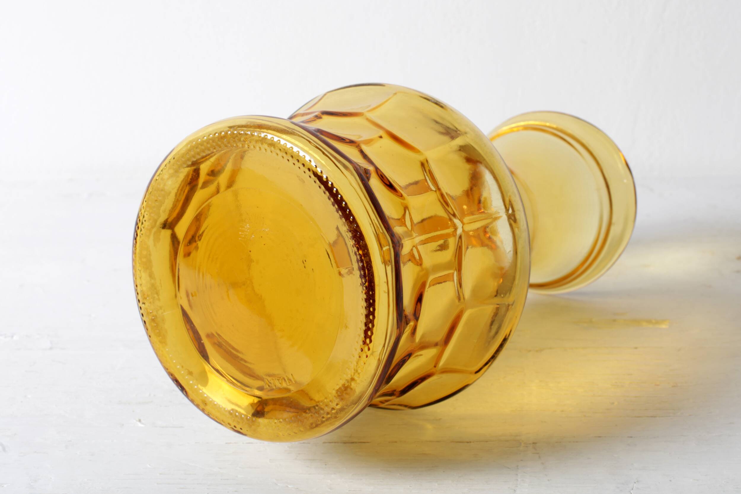 Rare Vintage Designer Italian Amber Glass Pitcher / Mid-century Jug / Italy