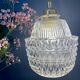 Suspension globe vintage en verre moulé transparent