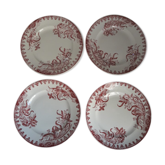 Set of 4 dinner plates Earth iron Iris