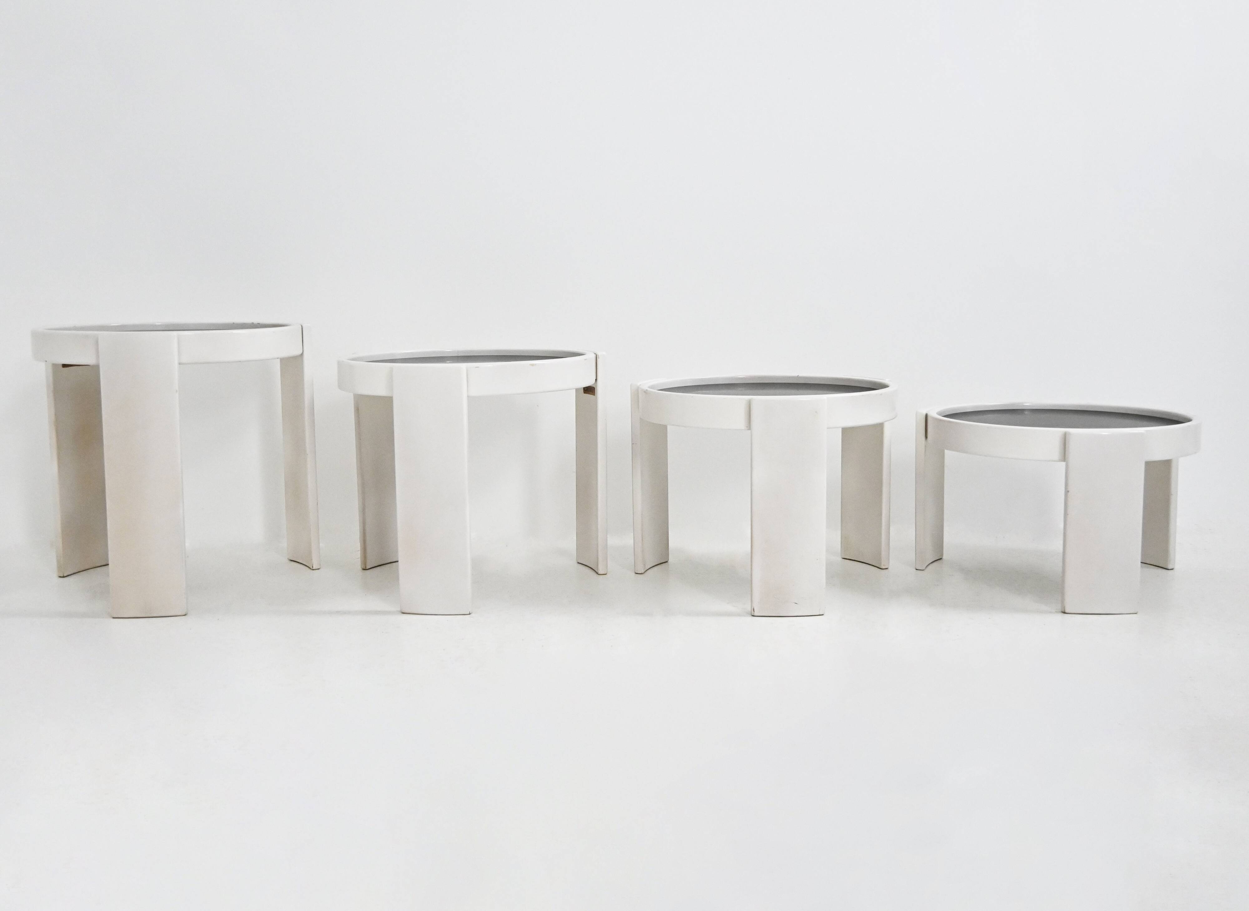 Nest tables model 780, created by Gianfranco Frattini for Cassina, year