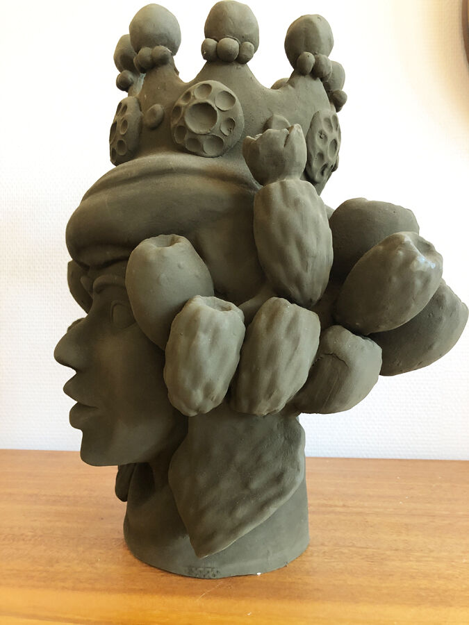 Tête en céramique sicilien, Stefania Boemi