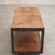 Industrial coffee table in metal and wood, wheeled table, trolley, vintage table, interior decoration.
