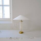 Mid-century glass and brass table lamp Bergbom B-019 Sweden 1960s