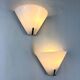 Pair of mid-century conical opal glass wall lights, Italy 1960s