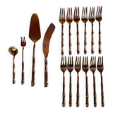 16 Bamboo nickel bronze dessert cutlery