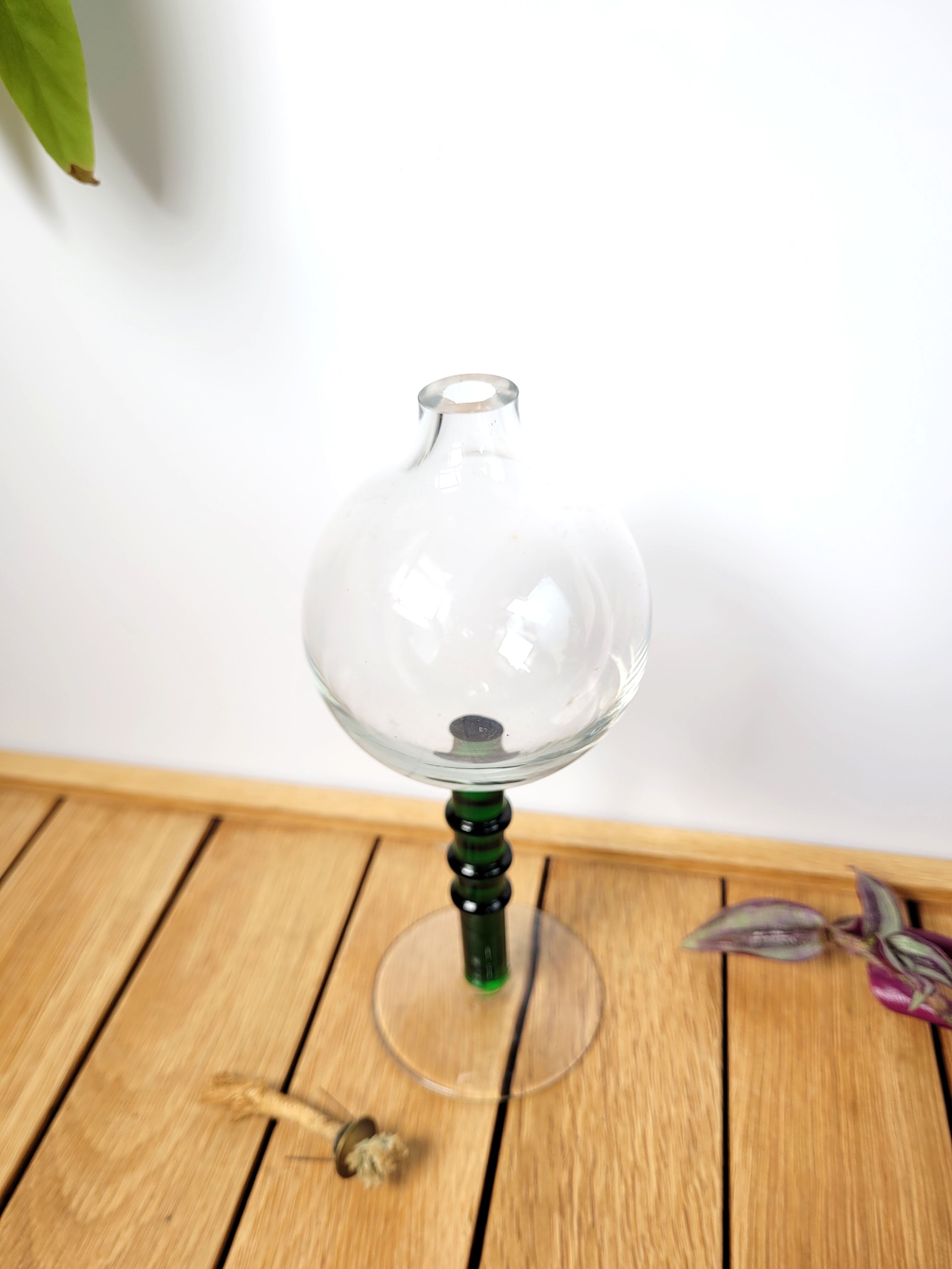 Blown glass oil lamp