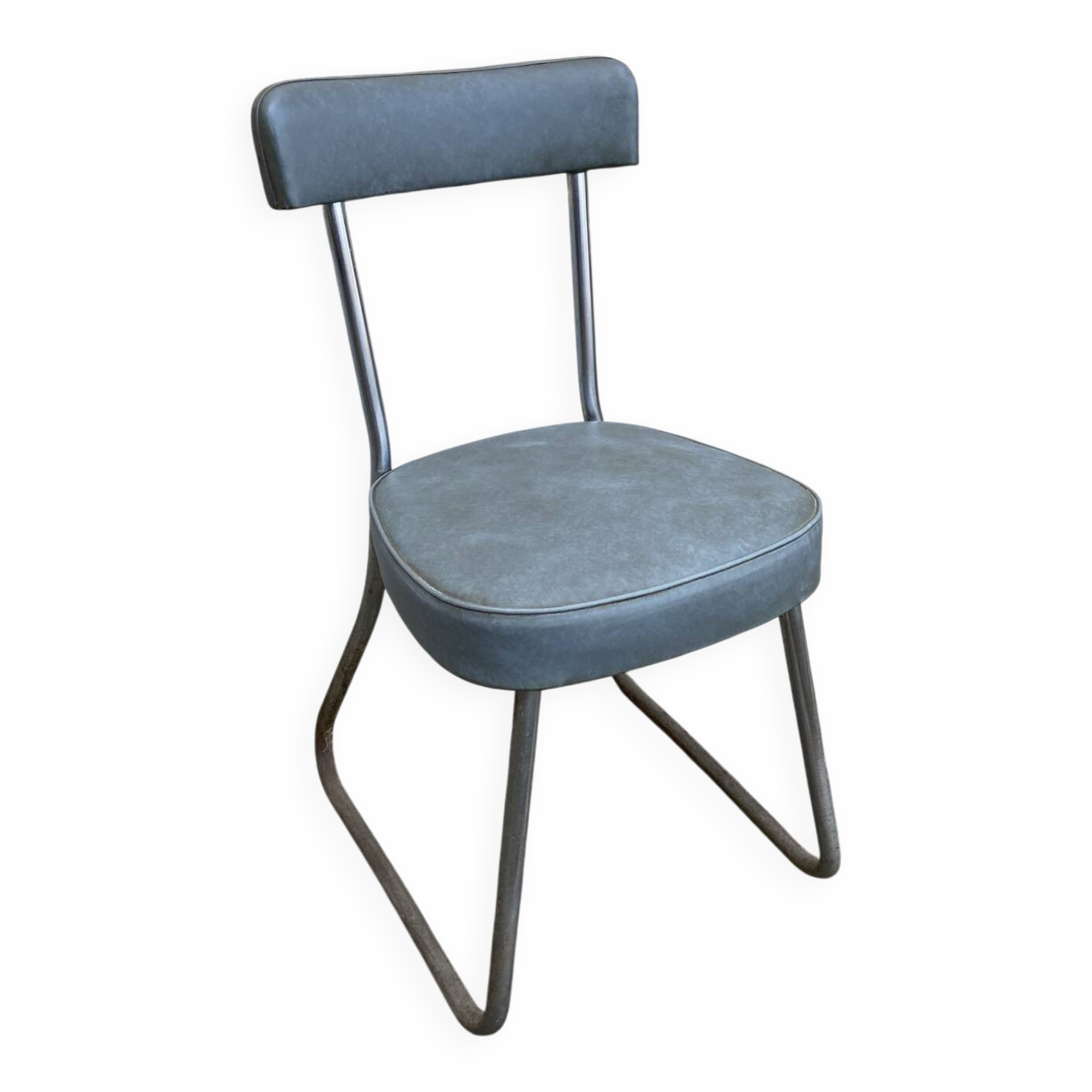Blue-grey industrial office chair
