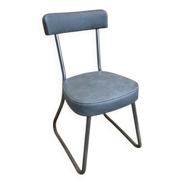 Chaise de bureau industrielle bleu-gris