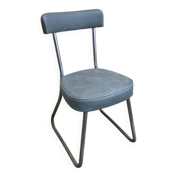 Chaise de bureau industrielle bleu-gris