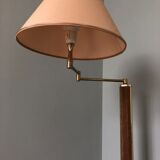 Articulated floor lamp in brass and velvet