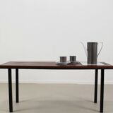 Vintage coffee table with embedding in white formica Belgium 1965