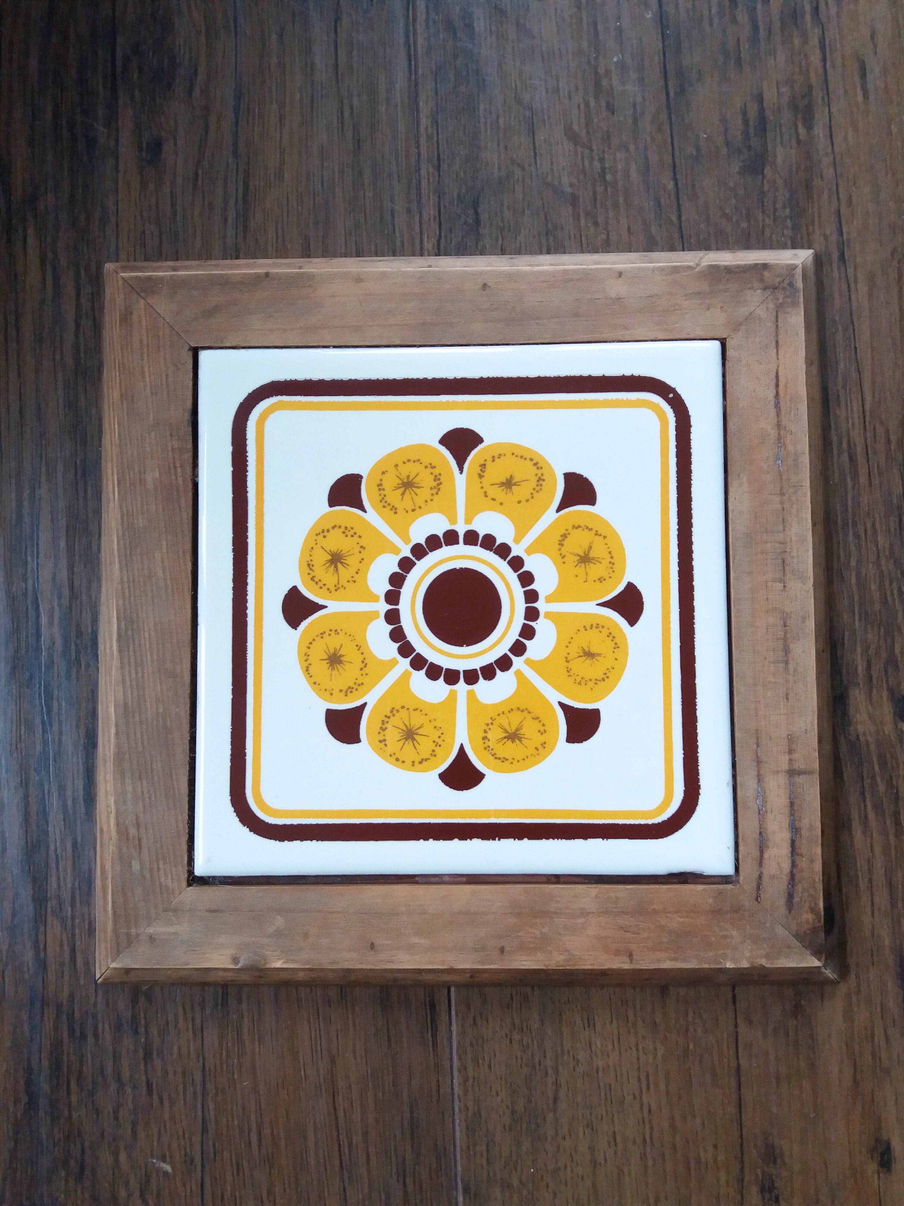 70s earthenware tile trivet