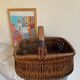 Panier osier marron bois