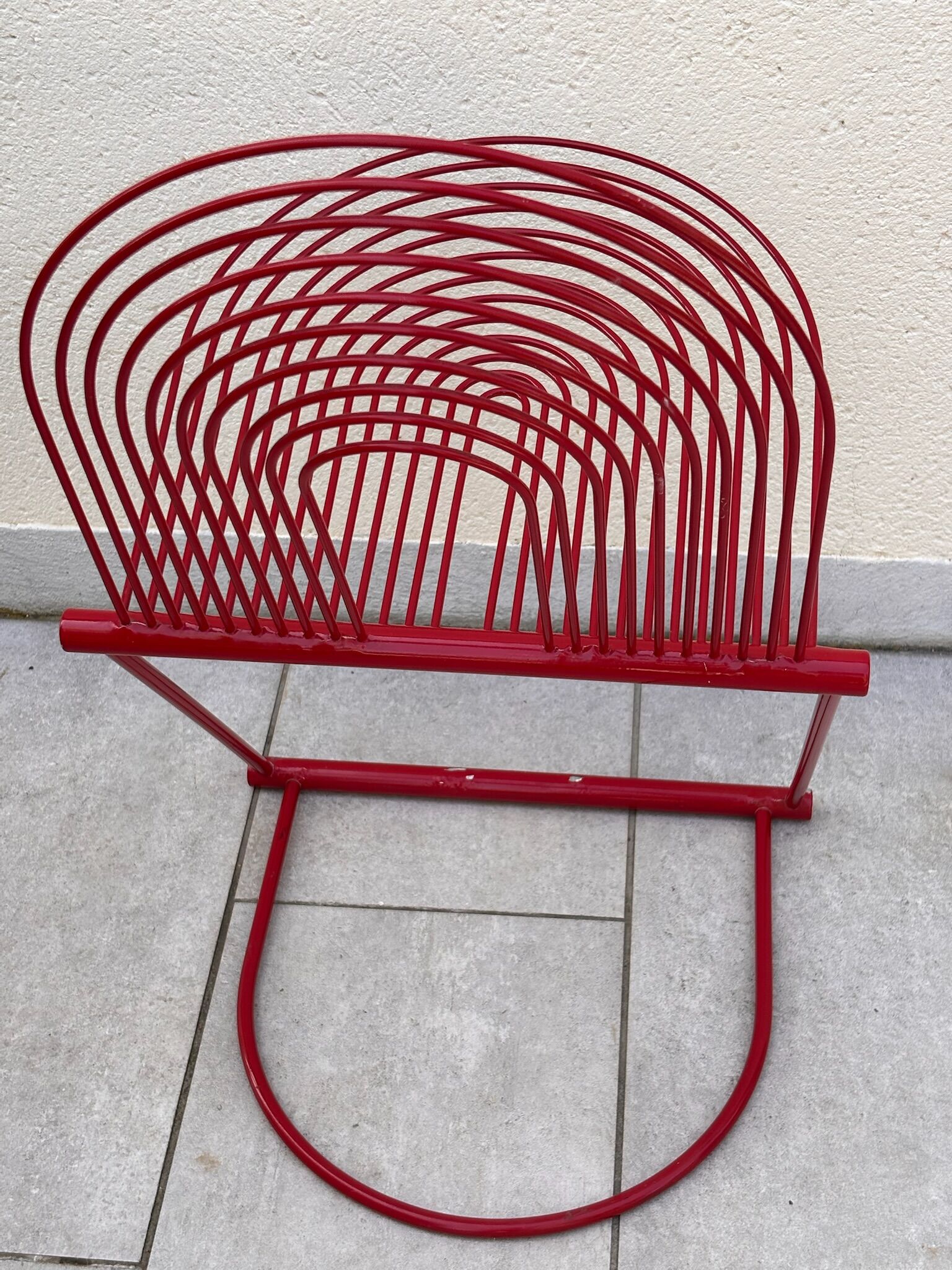 Swing Chair Jutta and Herbert Ohl Rosenthal Lübke 1982 Lacquered Red Steel