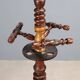 Antique coat rack in elm and maple, Italy, 19th century