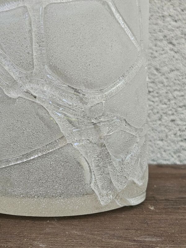 Vase verre soufflé effet glaçon vintage