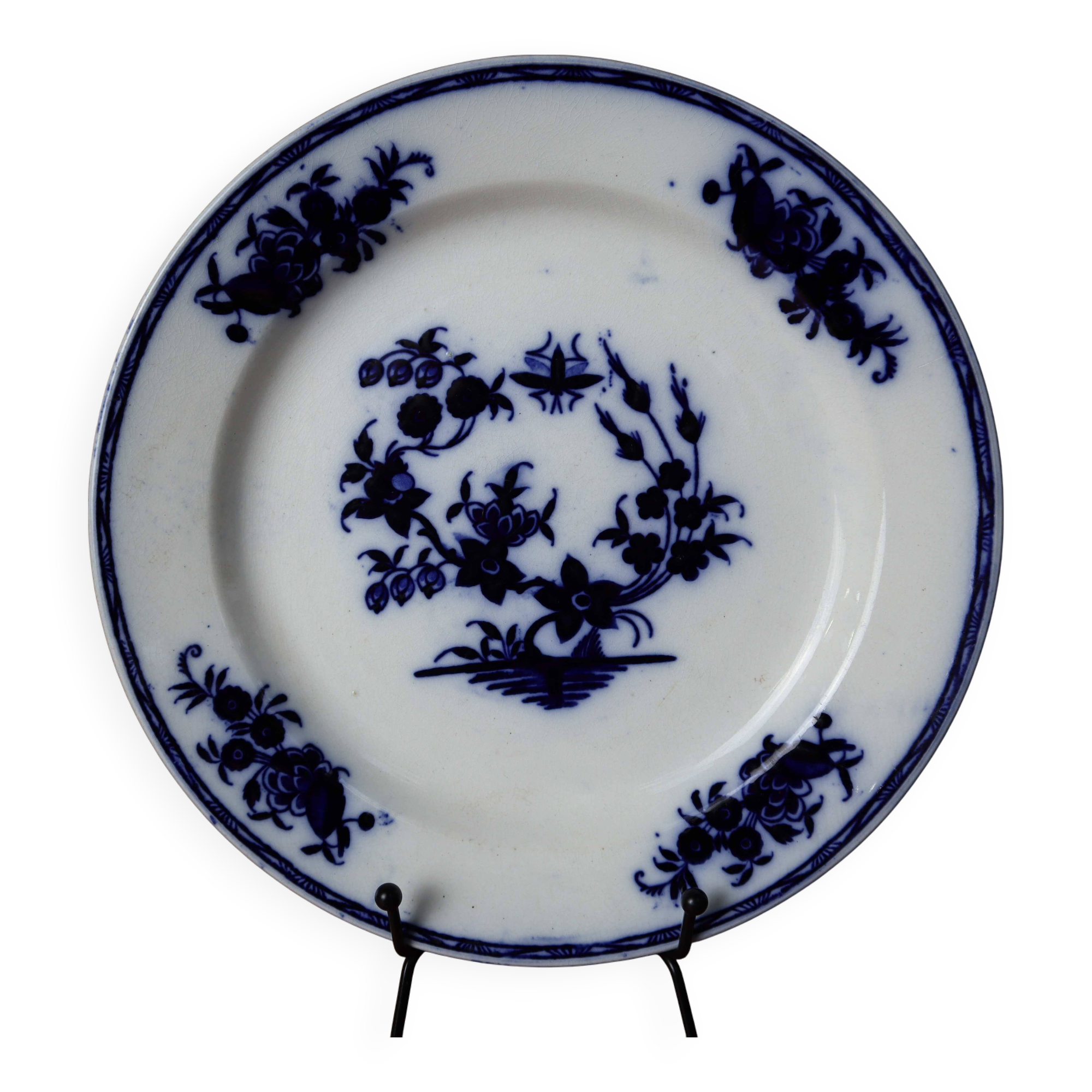 Large Bouquet Plate BOCH Brothers KERAMIS CLASS 1855