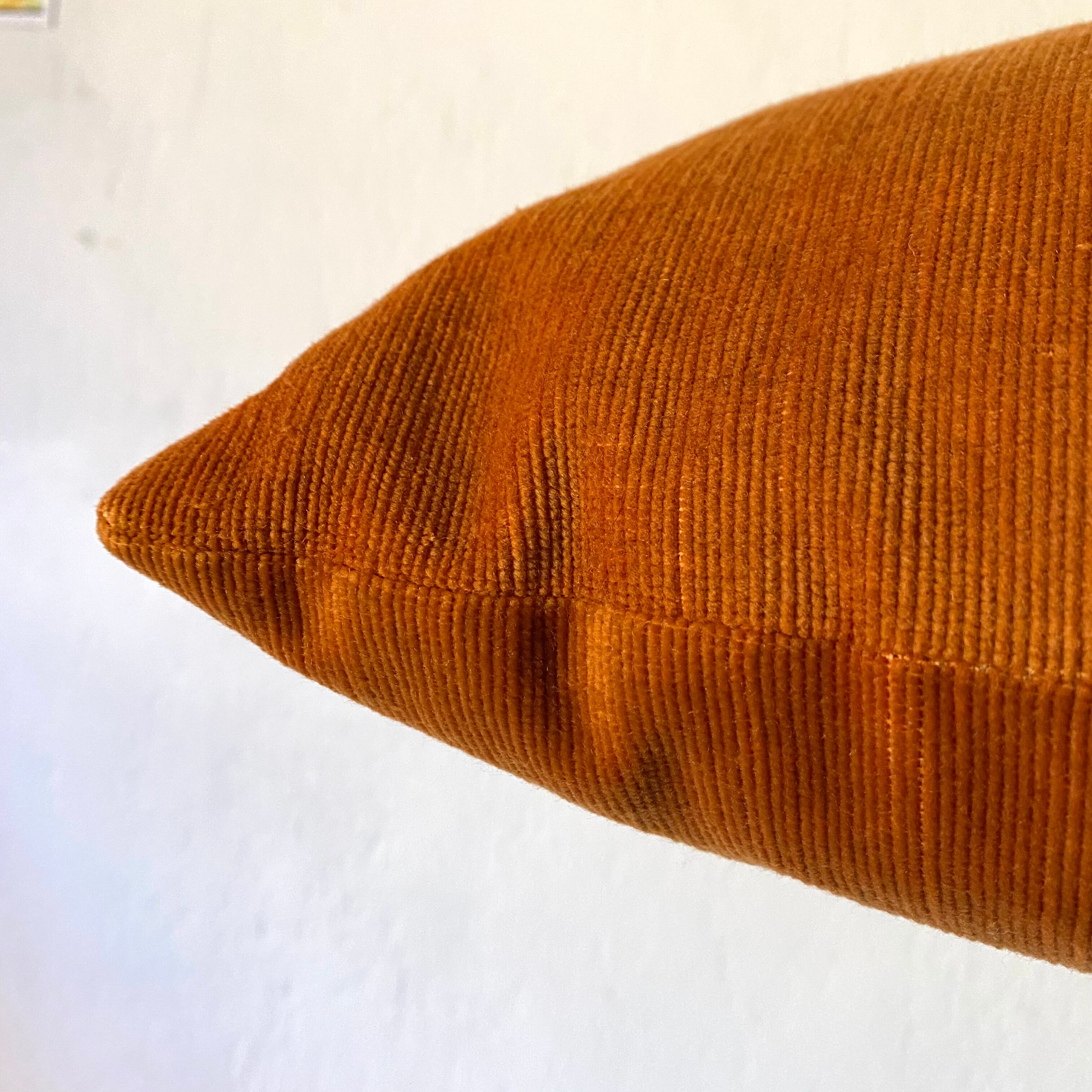 Vintage ochre velvet cushion