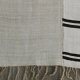 Beige & Black Striped Vintage Kilim Rug, 170x256 Cm