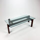 Wengé and glass coffee table, 1960s