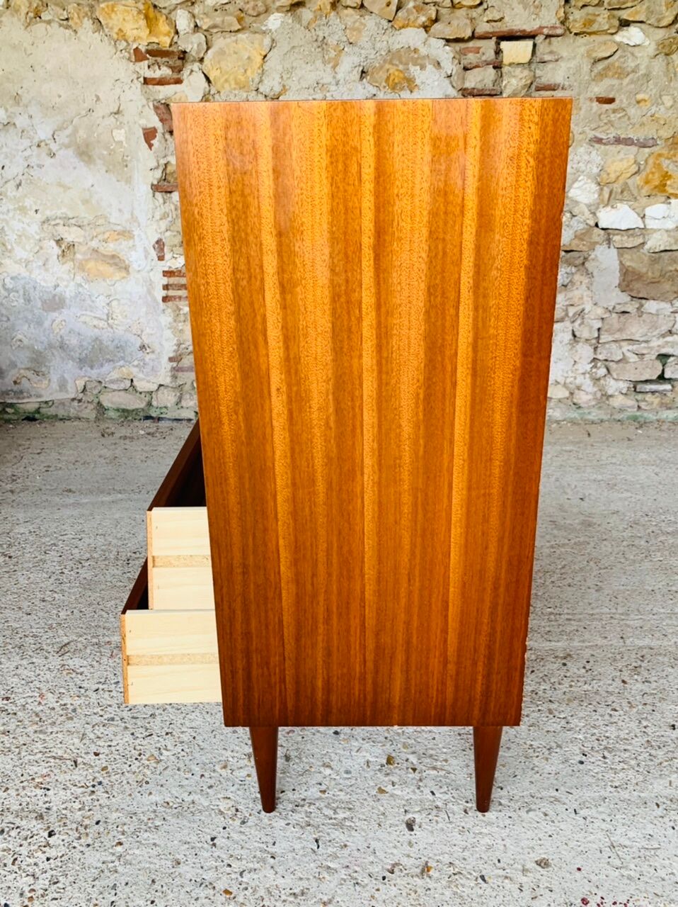 Vintage chest of drawers, 5 drawers in teak Circa 60