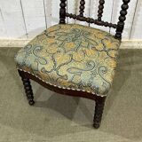 Chair in turned wood and rosewood veneer, early 20th century