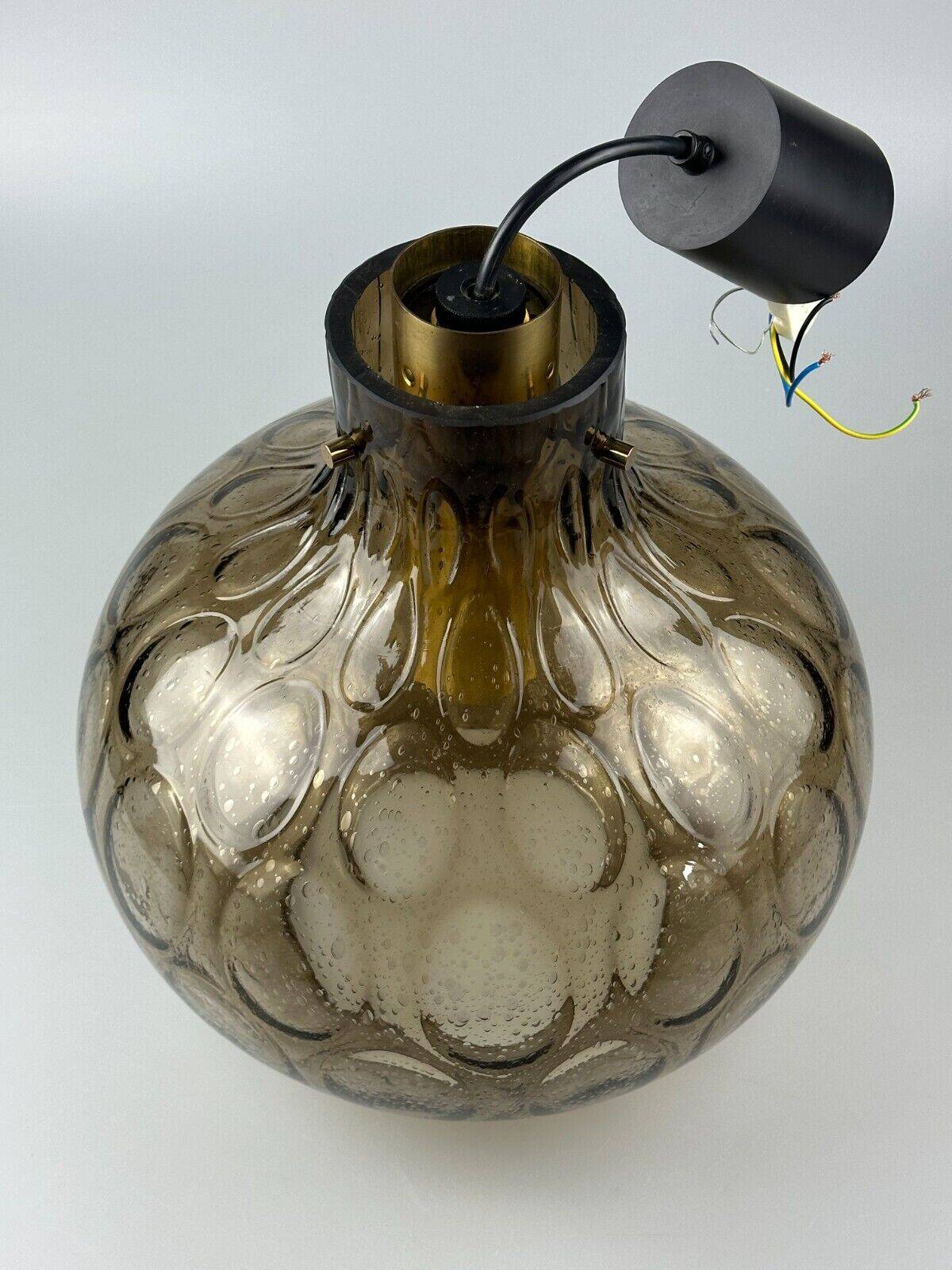 60s 70s ceiling lamp Glashütte Limburg Germany glass & brass Space Age