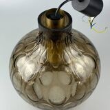 60s 70s ceiling lamp Glashütte Limburg Germany glass & brass Space Age