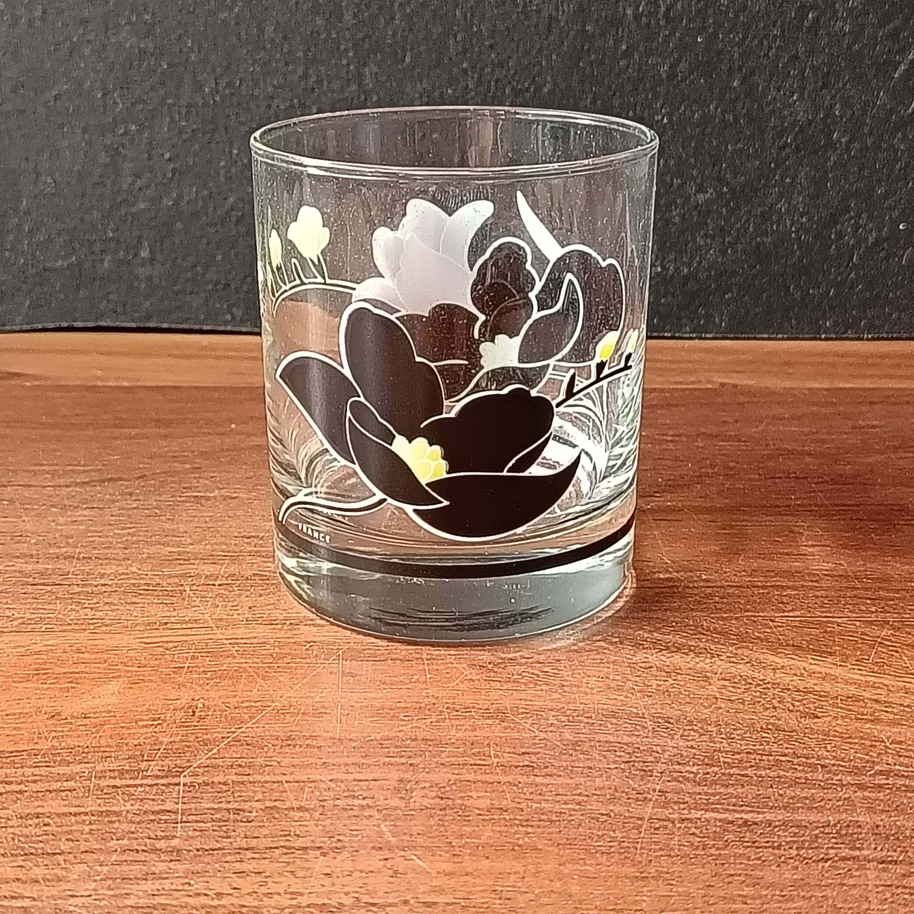 9 luminarc glasses model anaïs black rose vintage whisky glass