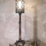 Large art deco bakelite lamp, with metal lampshade art deco pattern 62x13